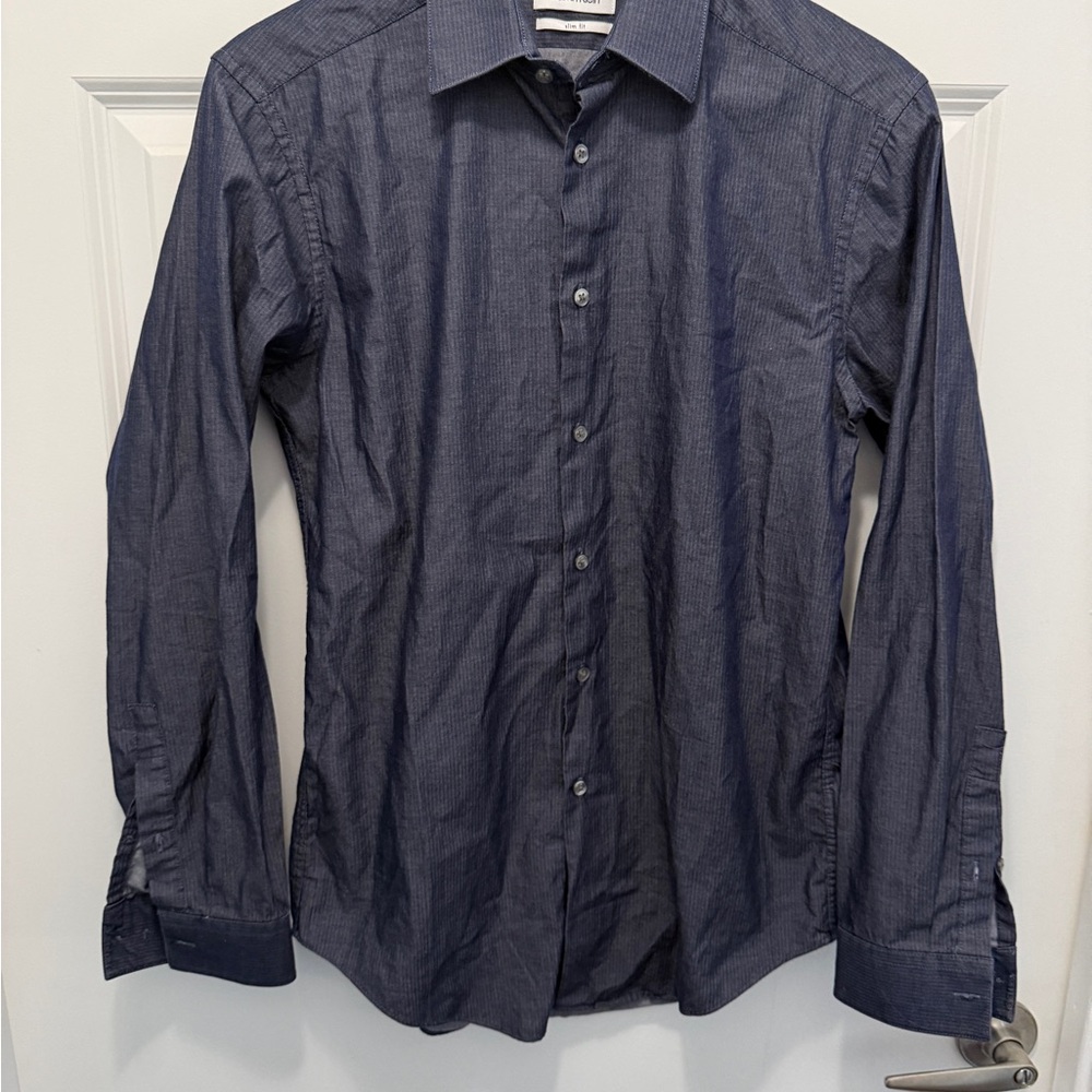 Calvin Klein Navy Casual Button-Down Shirt